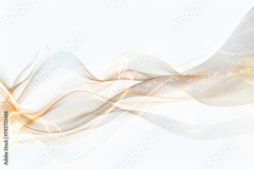 Abstract energy waves with glowing lines on a transparent white backdrop, ideal for futuristic compositions