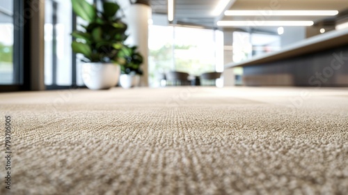 Close-up of Textured Sisal Carpet in Office Space. Generative ai