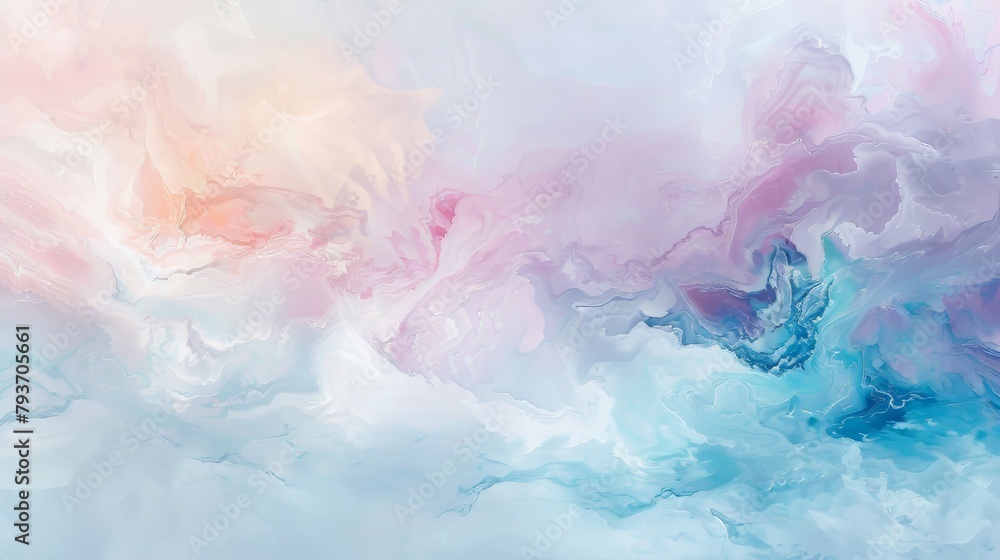 Airy pastel transitions evoking a feeling of lightness and tranquility on white Airy pastel transitions evoking a feeling of lightness and tranquility on white