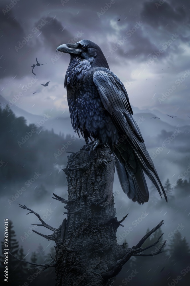 Naklejka premium Raven: Mystery of the Skies