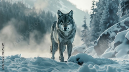 portrait photograph of wolfs, suitable for digital and print