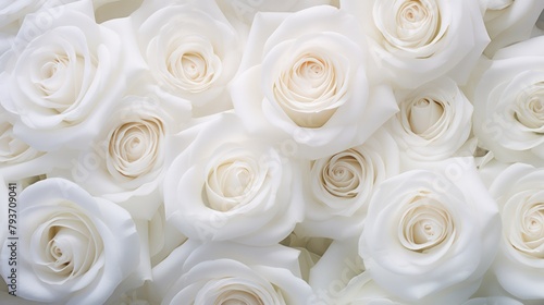 Silky white roses as a background depicting love and purity