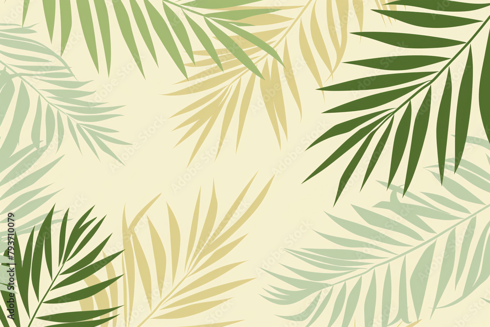 Elegant palm leaves design with a creamy backdrop perfect for chic wallpaper