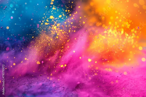 Colorful Holi background with vibrant hues and playful patterns photo