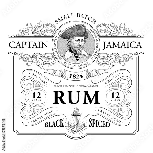 Vintage Rum Label Template
