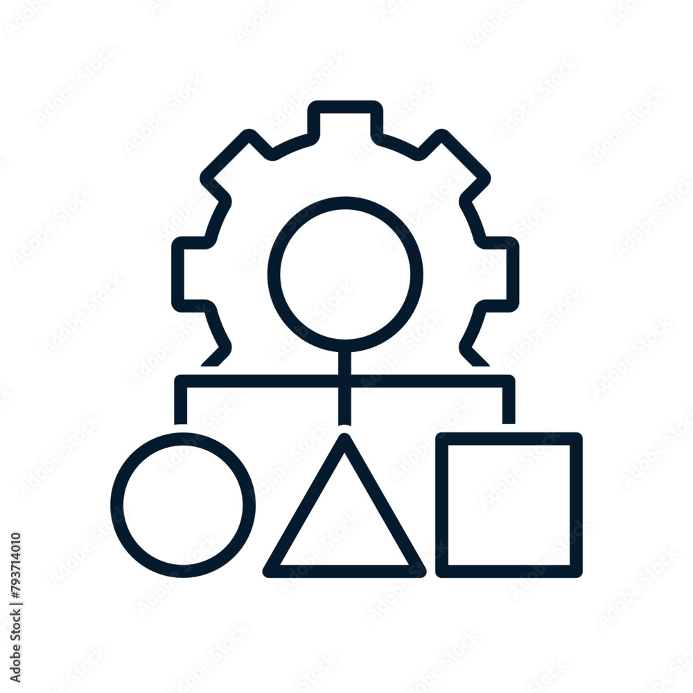 Algorithm. Vector linear icon isolated on white background. Algorithm. Vector linear icon isolated on white background.