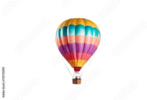Colorful Hot Air Balloon Isolated on Transparent 