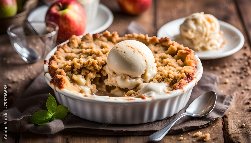 Apple Crumble Dessert with Ice Cream
Apple Crumble Dessert with Ice Cream