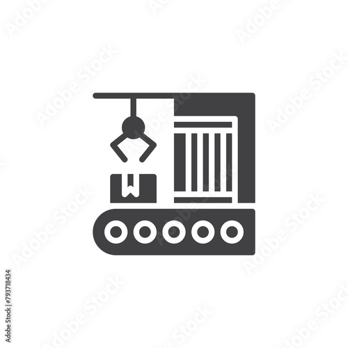 Automated production process vector icon