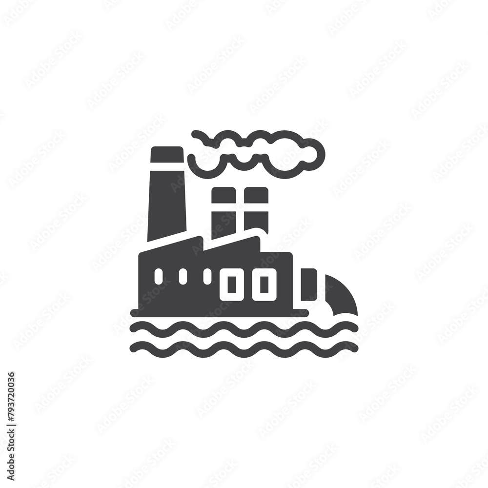 Waste filtration station vector icon Waste filtration station vector icon