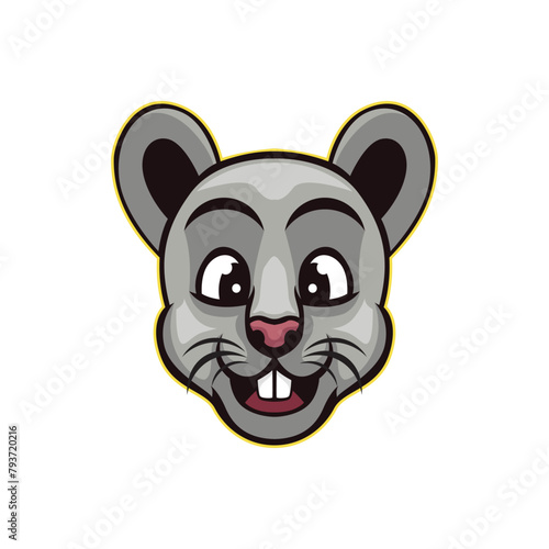 Rat mouse mascot logo smiling