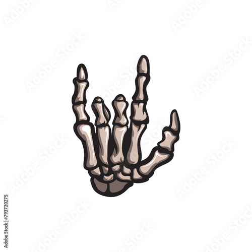 Metal skeleton hand logo mascot