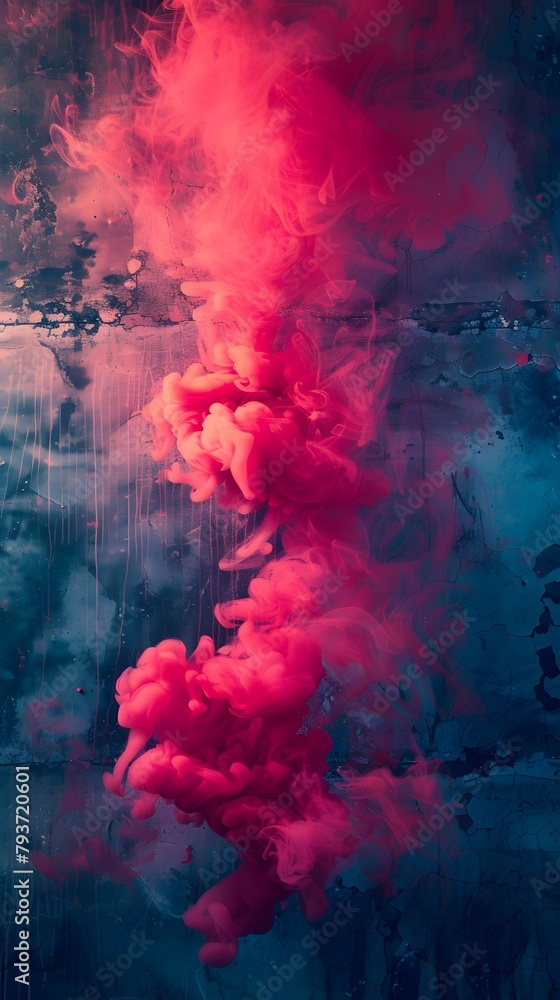 red smoke on a grunge background