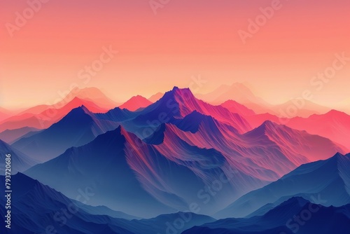 Gradient mountain peaks for a majestic and scenic theme