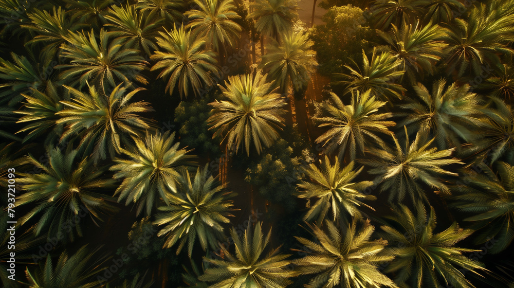 Rows of palm trees in a Saudi Arabian plantation. Rows of palm trees in a Saudi Arabian plantation.