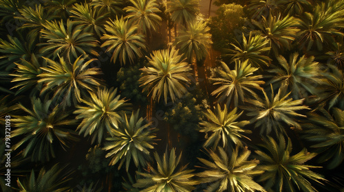 Rows of palm trees in a Saudi Arabian plantation.