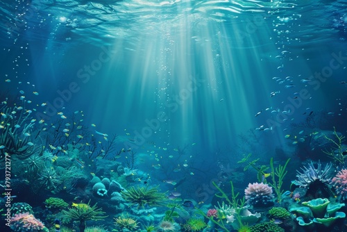 Gradient underwater scene for aquatic or marine themes