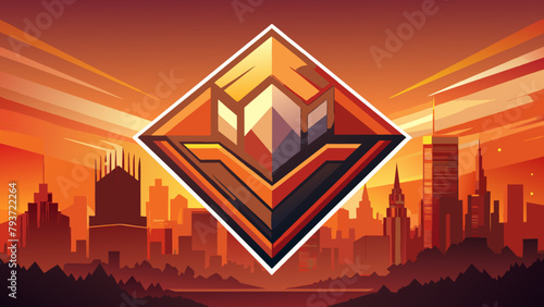 Fiery red brown burnt orange copper black abstract background. Geometric shape. Color gradient. 