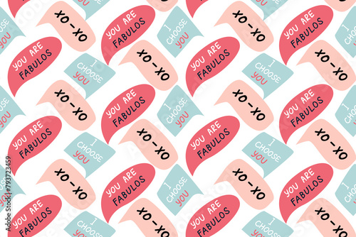 Set of speech bubbles with compliment phrases, self love quotes. Vector illustration can use for banner, poster.