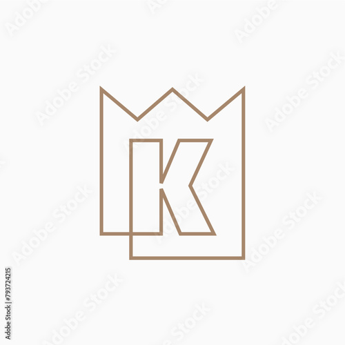 k Letter King Crown Logo Vector Icon Illustration © gaga vastard