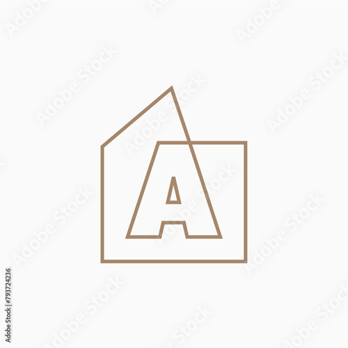 a Letter House Monogram Home mortgage architect architecture logo vector icon illustration © gaga vastard
