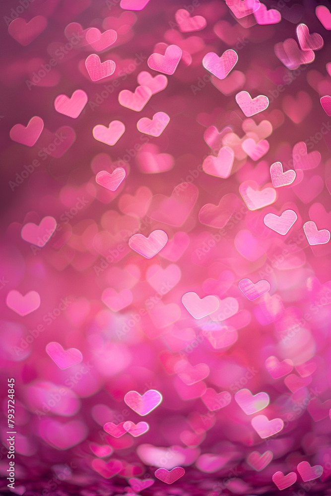A pink blurry background full of hearts Elegant bokeh hearts background A pink blurry background full of hearts Elegant bokeh hearts background
