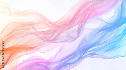 Pastel color gradients flowing smoothly against a pure white background