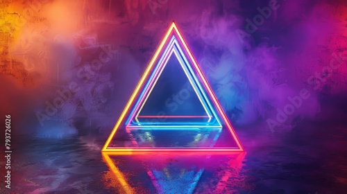 Playful and colorful neon geometry artwork adding a touch of fun and excitement to any project