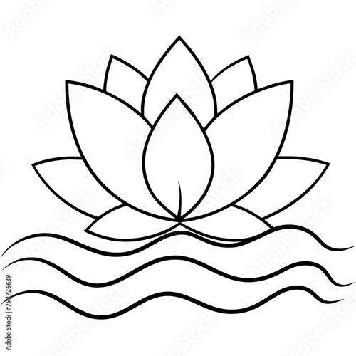 Lotus Flower vector art illustration (1)