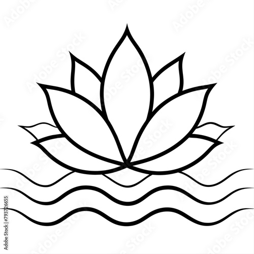 Lotus Flower vector art illustration (3)