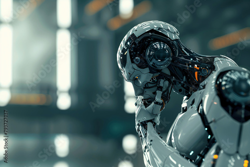 Éveil Robotique : Méditation Animée d'un Androïde dans un Monde de Rêve