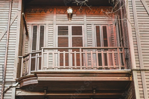 Heybeliada (Halki) Island historical houses, narrow streets. Ottoman Era in Istanbul, Turkey photo