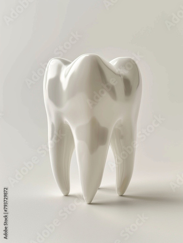 White background, dental model, white tooth 
