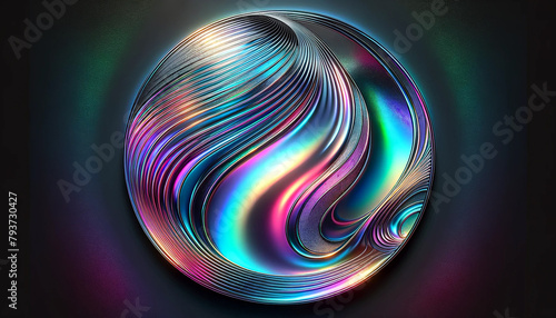 Metallic holographic iridescent gradient wallpaper