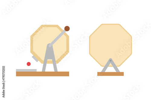 ガラポン抽選器のイラスト　福引　抽選会　ガラガラ　イベントツール　くじ　当選