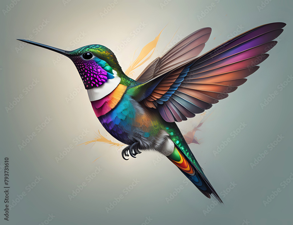 fliegender bunter Kolibri fliegender bunter Kolibri