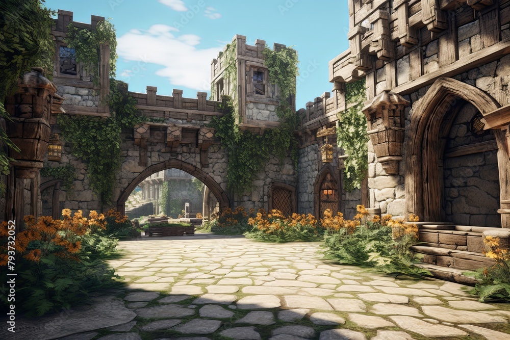 Fototapeta premium Virtual Monarch Narratives: Explore Medieval Castle VR Experiences
