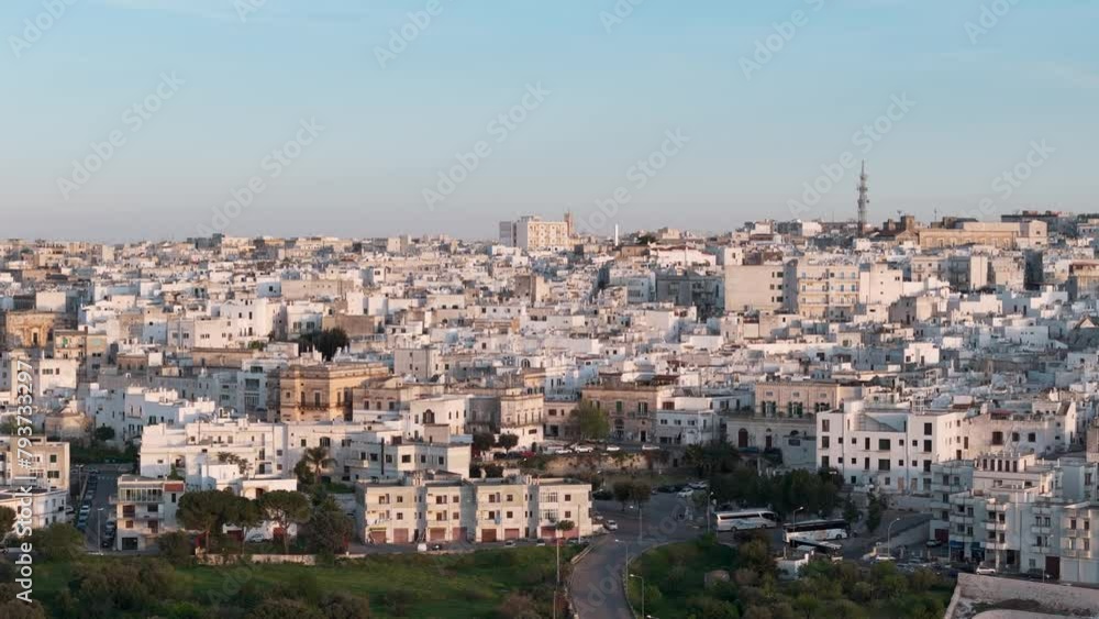 Aerial view of Ostuni with white buildings Aerial view of Ostuni with white buildings