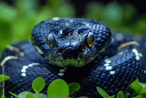 Black Rat Snake: Slithering through grass with glossy black scales, representing wildlife.