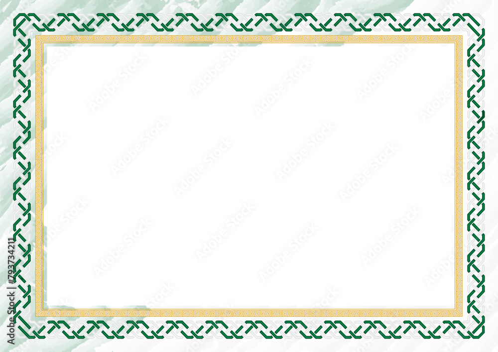 Horizontal frame and border with Algeria flag Horizontal frame and border with Algeria flag