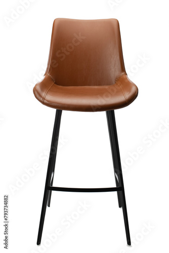 Leather bar stool isolated on white background 