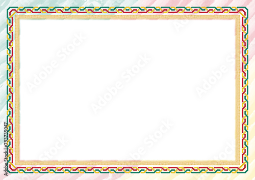 Horizontal frame and border with Cameroon flag