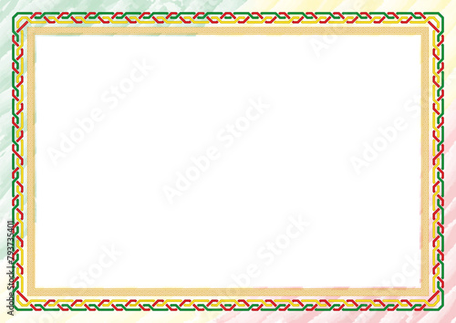 Horizontal  frame and border with Ethiopia flag