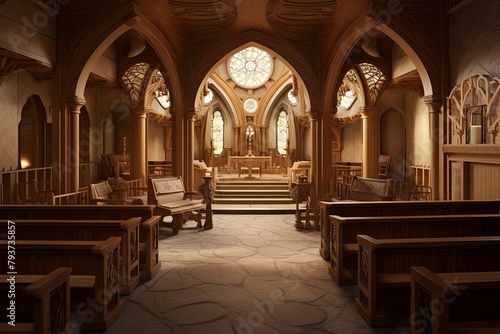 Serene Monastery Chapel: Harmonious Interior Designs Showcase