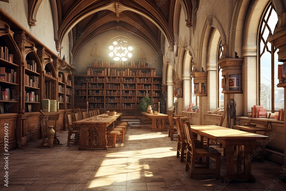 Monastery Library Serenity: Interior Designs for Tranquil Reading Retreats