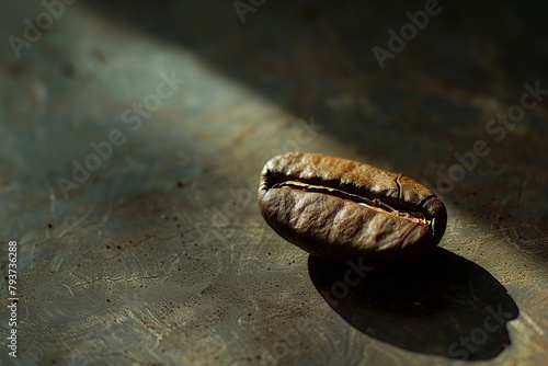 Use natural lighting to highlight the delicate details of the coffee bean silhouette  enhancing its depth and dimension.