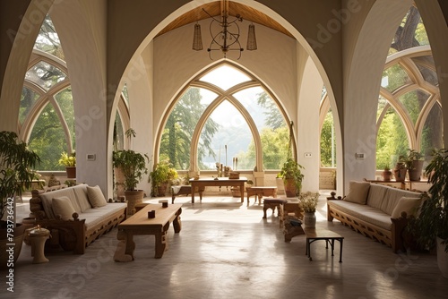 Serene Monastery Interior Designs  Spiritual Retreat Elegance