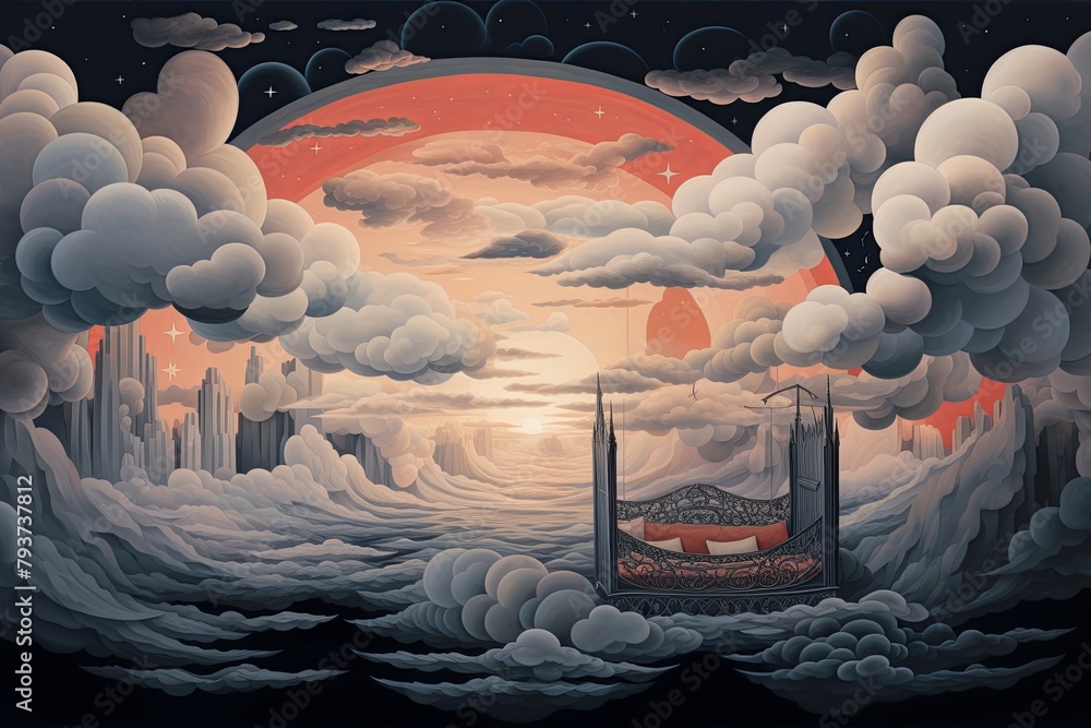 Fototapeta premium Surreal Dream Sequences: Abstract Illustrations of the Subconscious