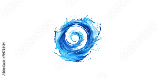  blue water swirl vector illustration on white background