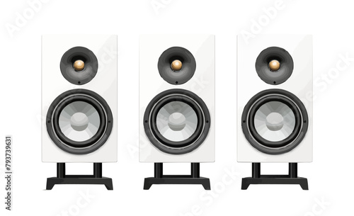 Loudspeaker | Minimalist and Simple set of 3 Line White background - Vector illustration